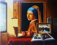 Vermeer Master of Light, oil on canvas by Nino Dobrosavljevic